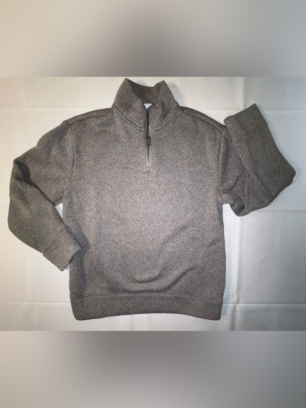 NWOT Old Navy Boys Heathered Gray, Ribbed Pullover "Sweater/Fleece" Quarter-Zip